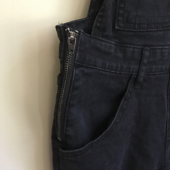 ASOS Cheap Monday High Rise Black Skinny Overalls - Picture 2 of 11